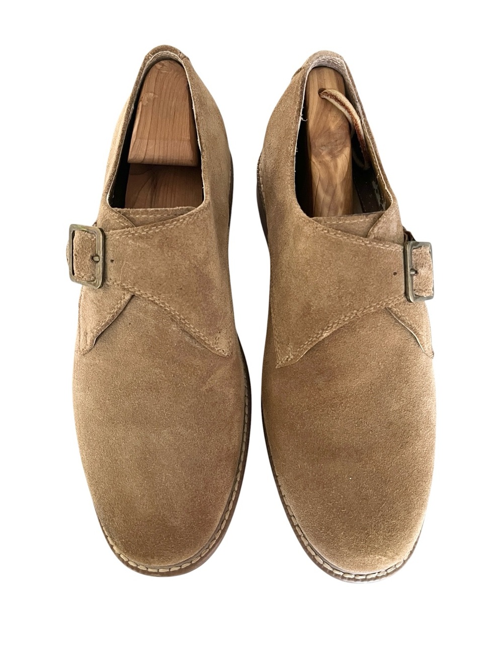 G. H. Bass & Co. Tan Suede Barney Single Monk Strap Men’s Shoes Size 11D